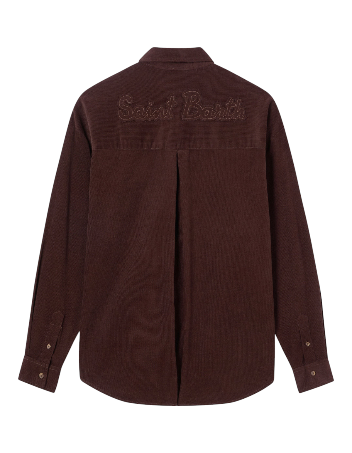 MC2 Saint Barth Camicia Gigy in velluto marrone – foto ufficiale 2