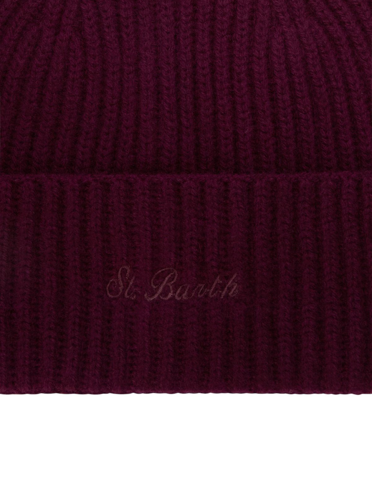 MC2 Saint Barth Moss Wool Aubergine — dettaglio ricamo