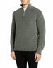 Maglione Full Zip in Cotone Effetto Used Military - vista F