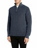 Maglione Full Zip in Cotone Effetto Used Total Eclipse - vista F