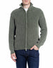 Cardigan Full Zip in Cotone Effetto Used Military - vista F
