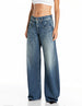 Hallebee Barrel-Fit Jeans Medium Blue - vista F