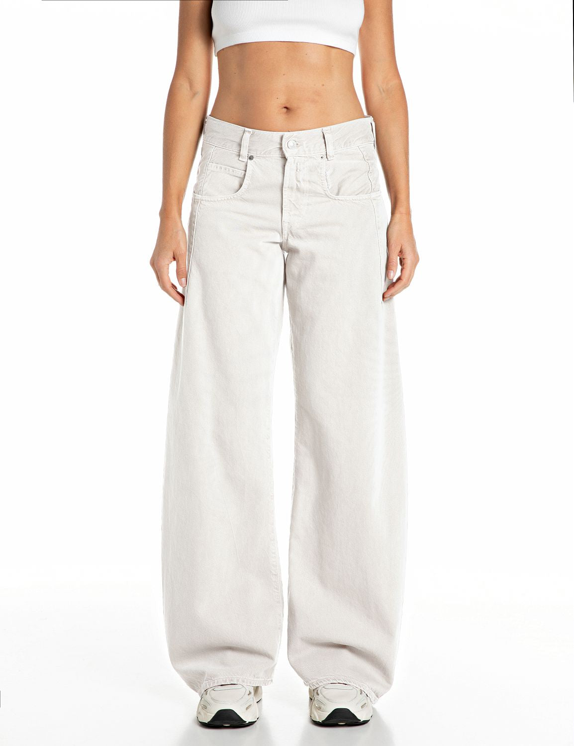 Hallebee Barrel-Fit Jeans Eggnog - vista F