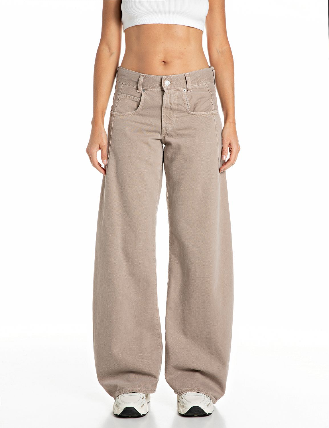 Hallebee Barrel-Fit Jeans Savannah Tan - vista F