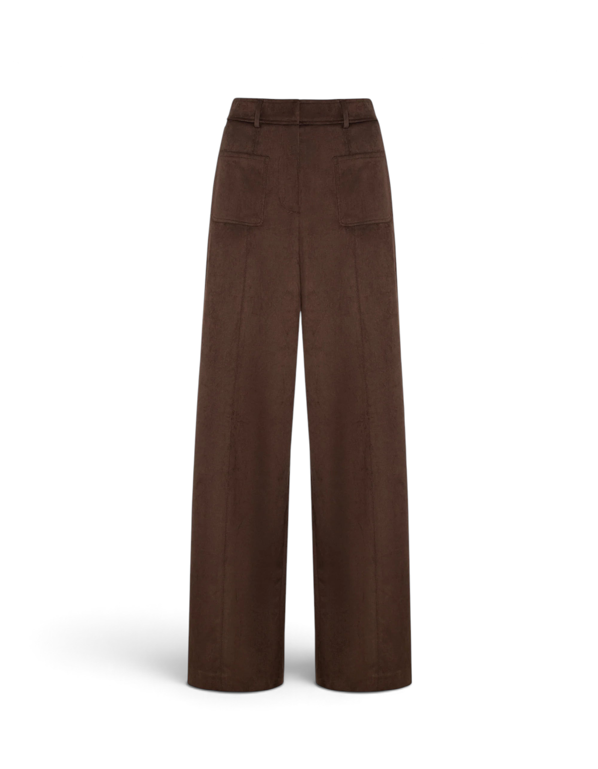 Pantalone straight DevidLabel color potting soil con tasche frontali e linea contemporanea per look autunnali