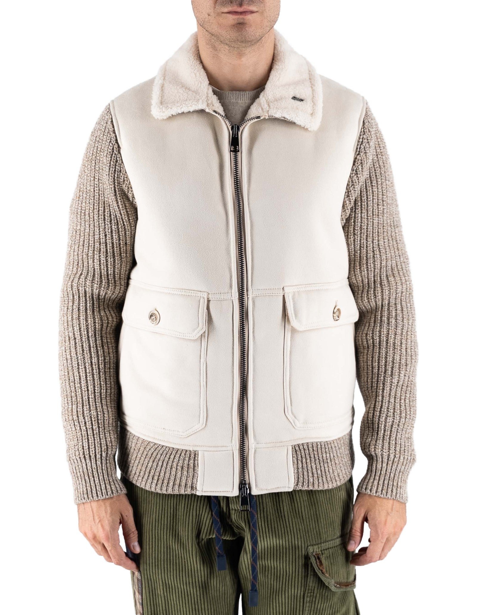Bob Giubbotto Scamosciato Maniche In Maglia – dettaglio prodotto 5 – Master SKU BOB_A26PAGE133_T133_PANNA