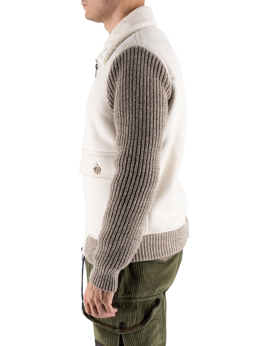 Bob Giubbotto Scamosciato Maniche In Maglia – dettaglio prodotto 7 – Master SKU BOB_A26PAGE133_T133_PANNA