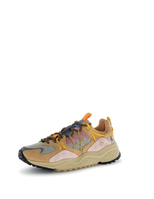Sneaker Yamabushi Woman Suede/Nylon Cognac-Taupe-Pink - Immagine 5