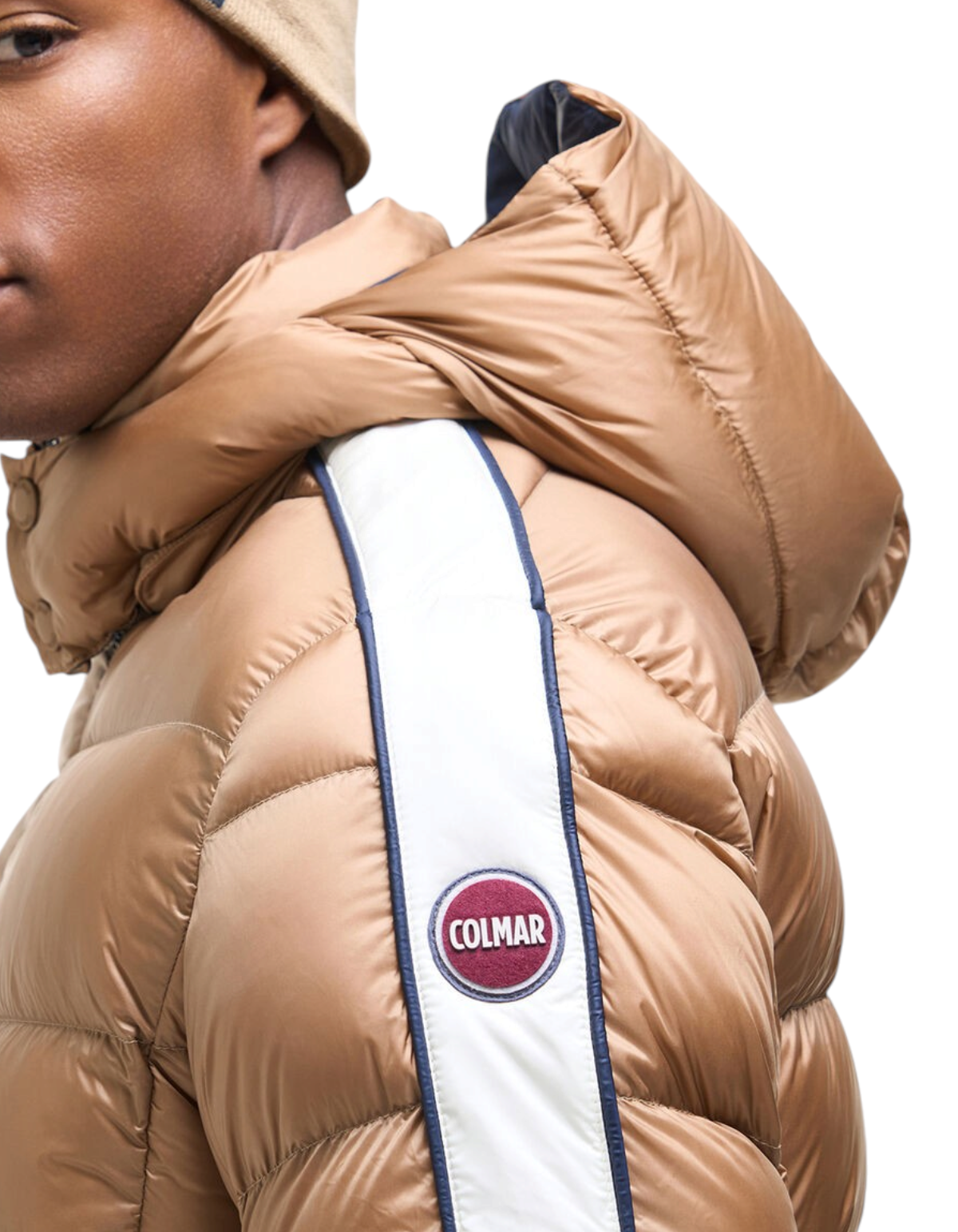 Colmar Originals Piumino Heritage con cappuccio beige Marrakech, vista laterale