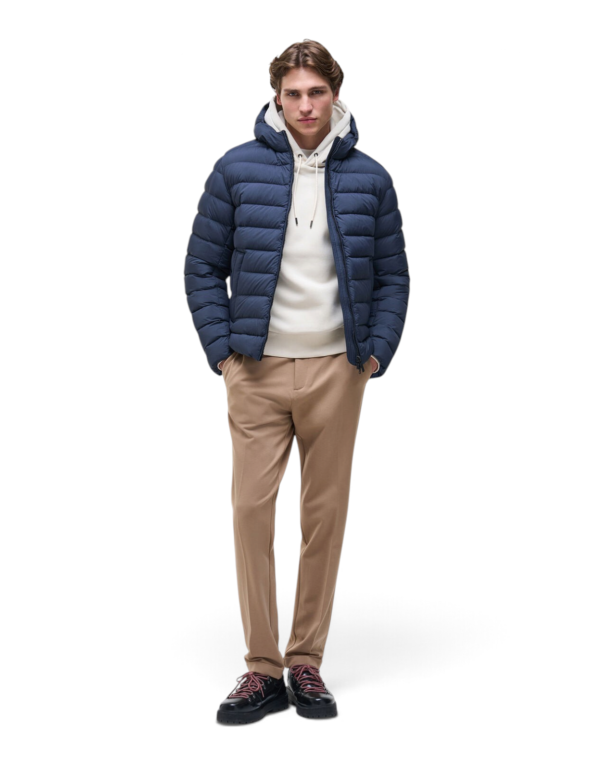 Colmar Originals Piumino opaco con cappuccio blu navy, vista frontale
