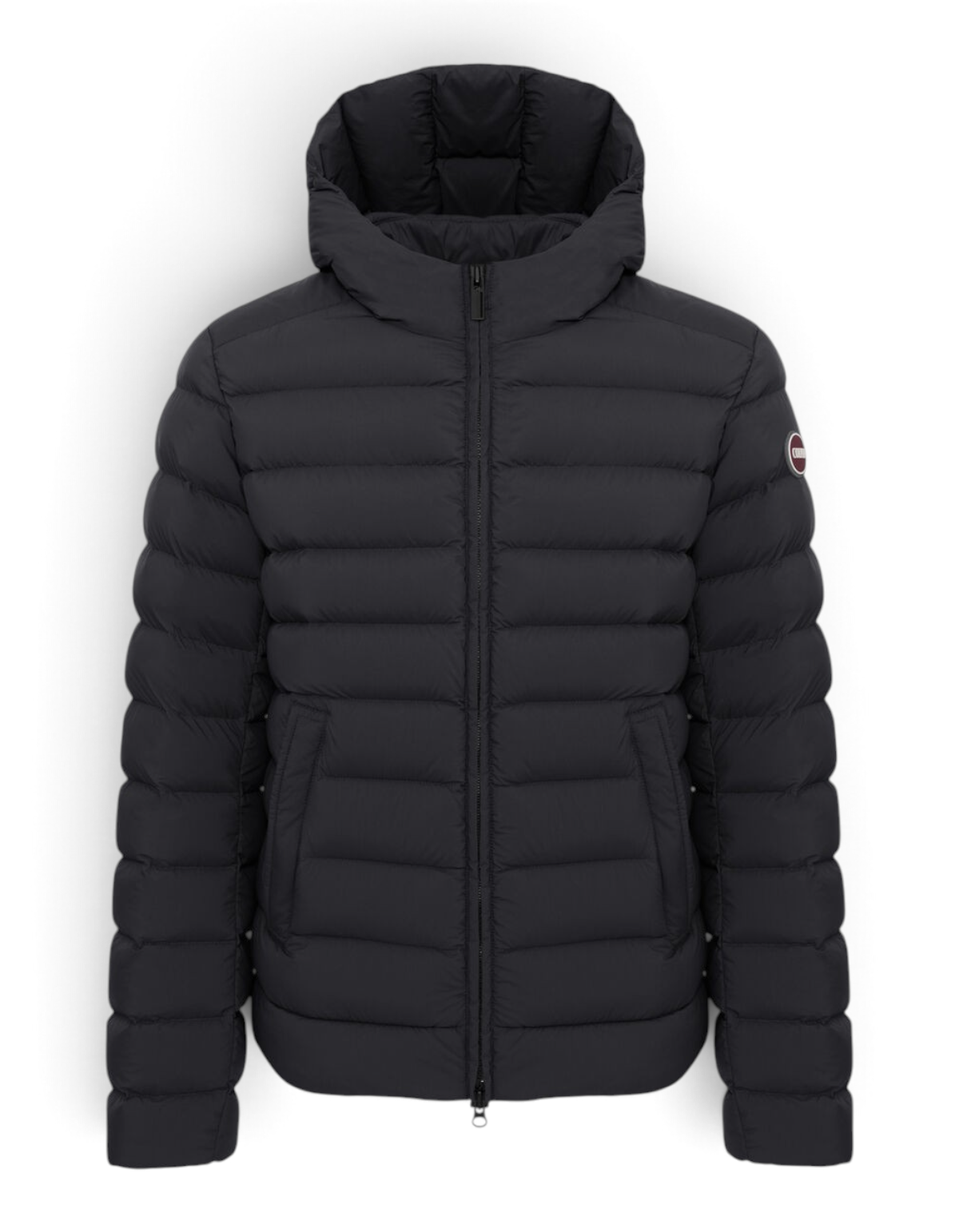 Colmar Originals Piumino opaco con cappuccio nero, indossato, vista frontale
