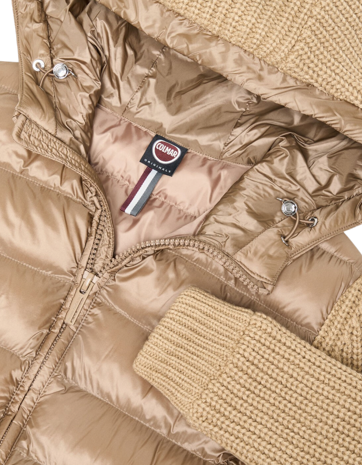 Colmar Originals Giacca ibrida con cappuccio beige Marrakech, indossato, vista posteriore