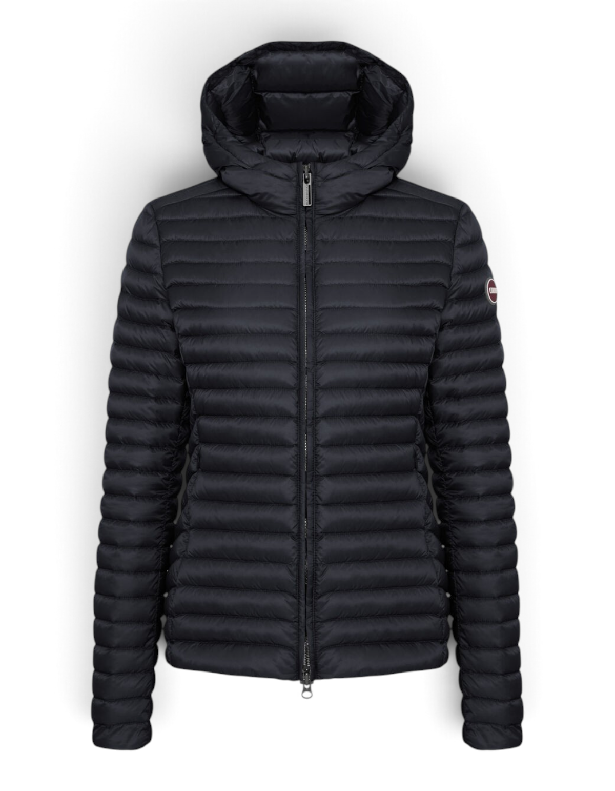 Colmar Originals Piumino leggero con cappuccio nero, indossato, vista frontale
