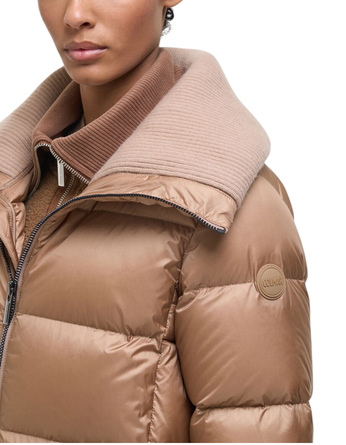 Colmar Originals Piumino lungo con collo ampio beige Marrakech, vista laterale
