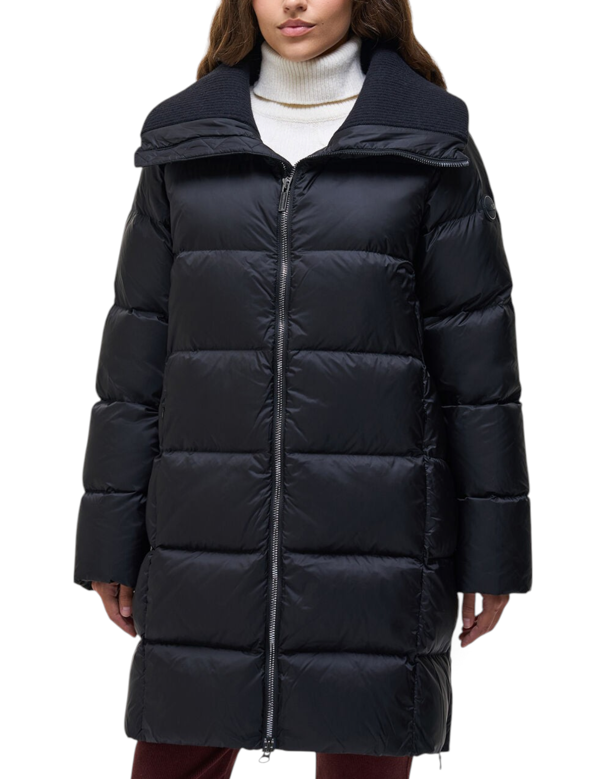 Colmar Originals Piumino lungo con collo ampio nero, vista posteriore