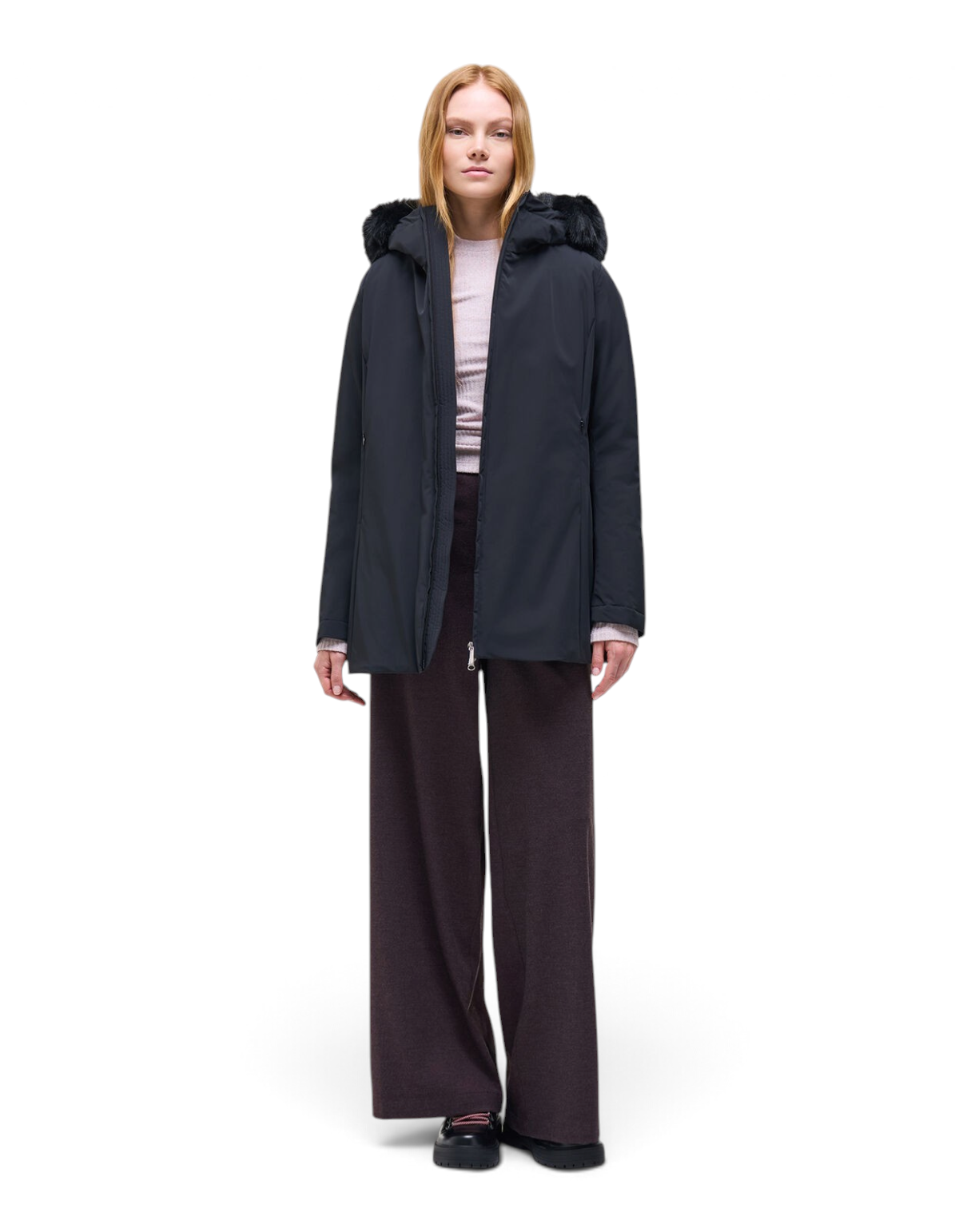Colmar Originals Piumino impermeabile con pelliccia nero, vista frontale