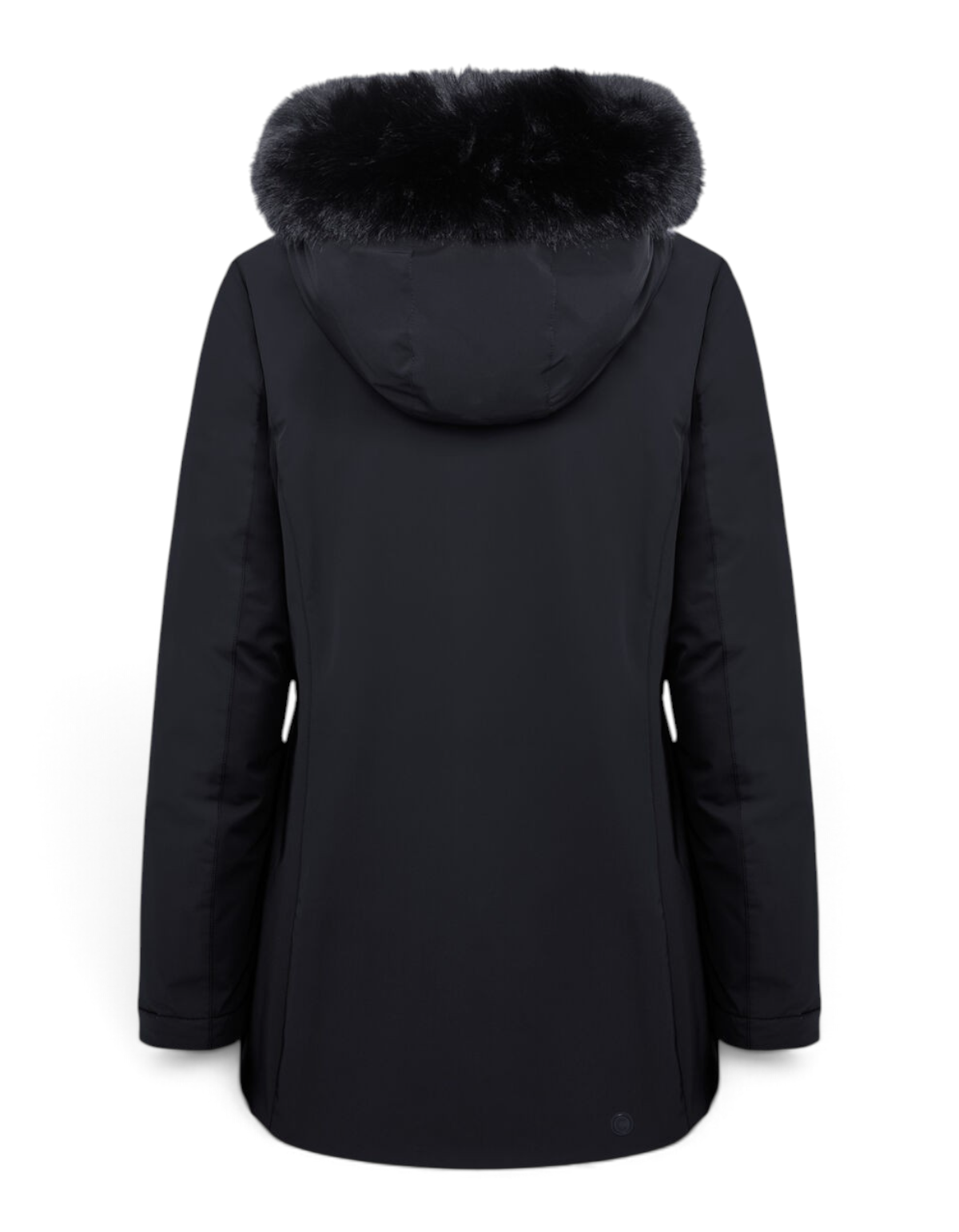 Colmar Originals Piumino impermeabile con pelliccia nero, indossato, vista laterale