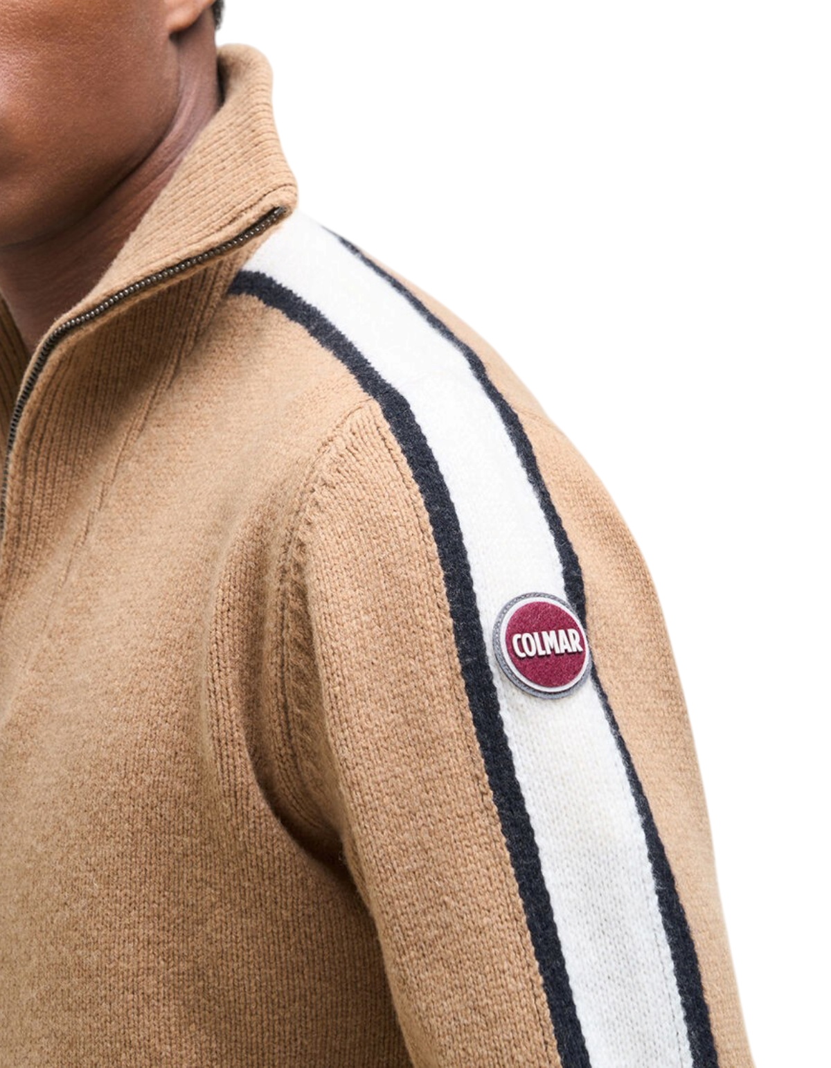 Colmar Originals Pullover mezza zip Heritage beige Marrakech, vista laterale