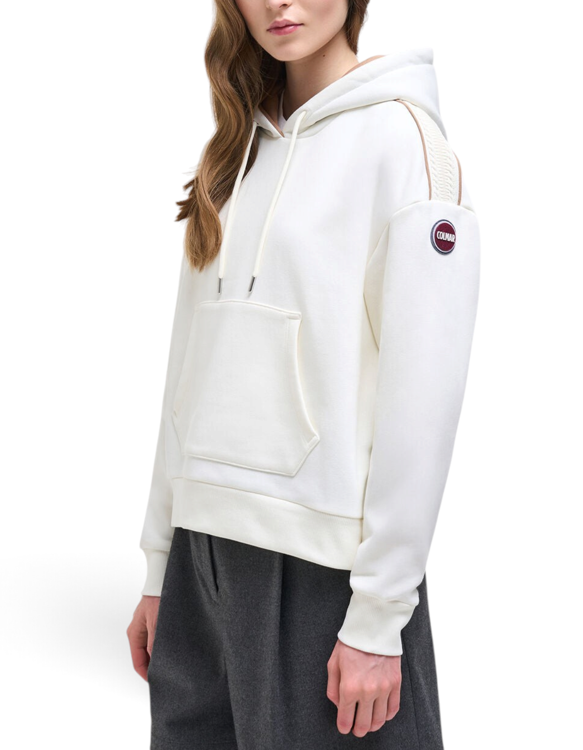 Colmar Originals Felpa con cappuccio Heritage bianco tofu, vista frontale