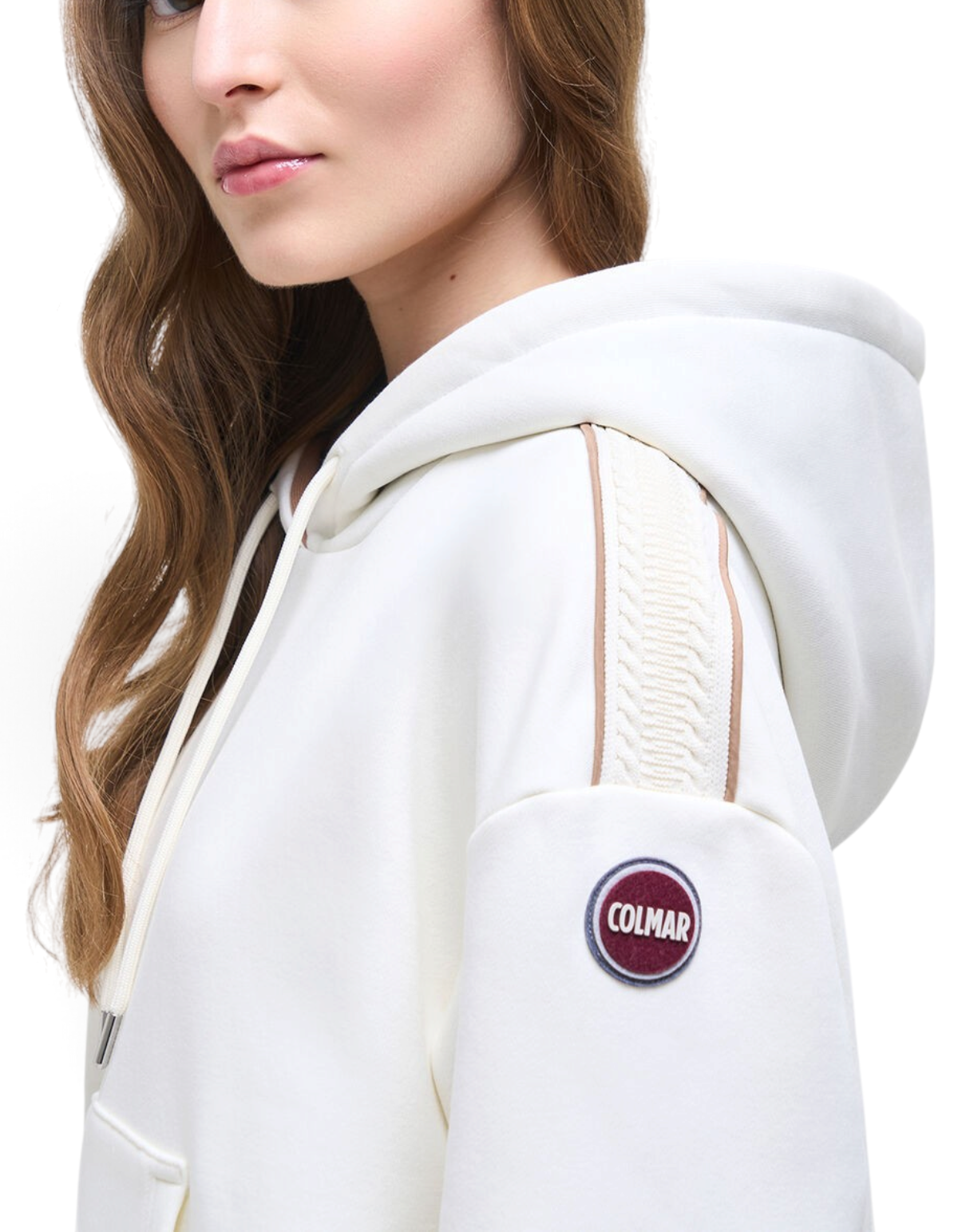 Colmar Originals Felpa con cappuccio Heritage bianco tofu, vista laterale