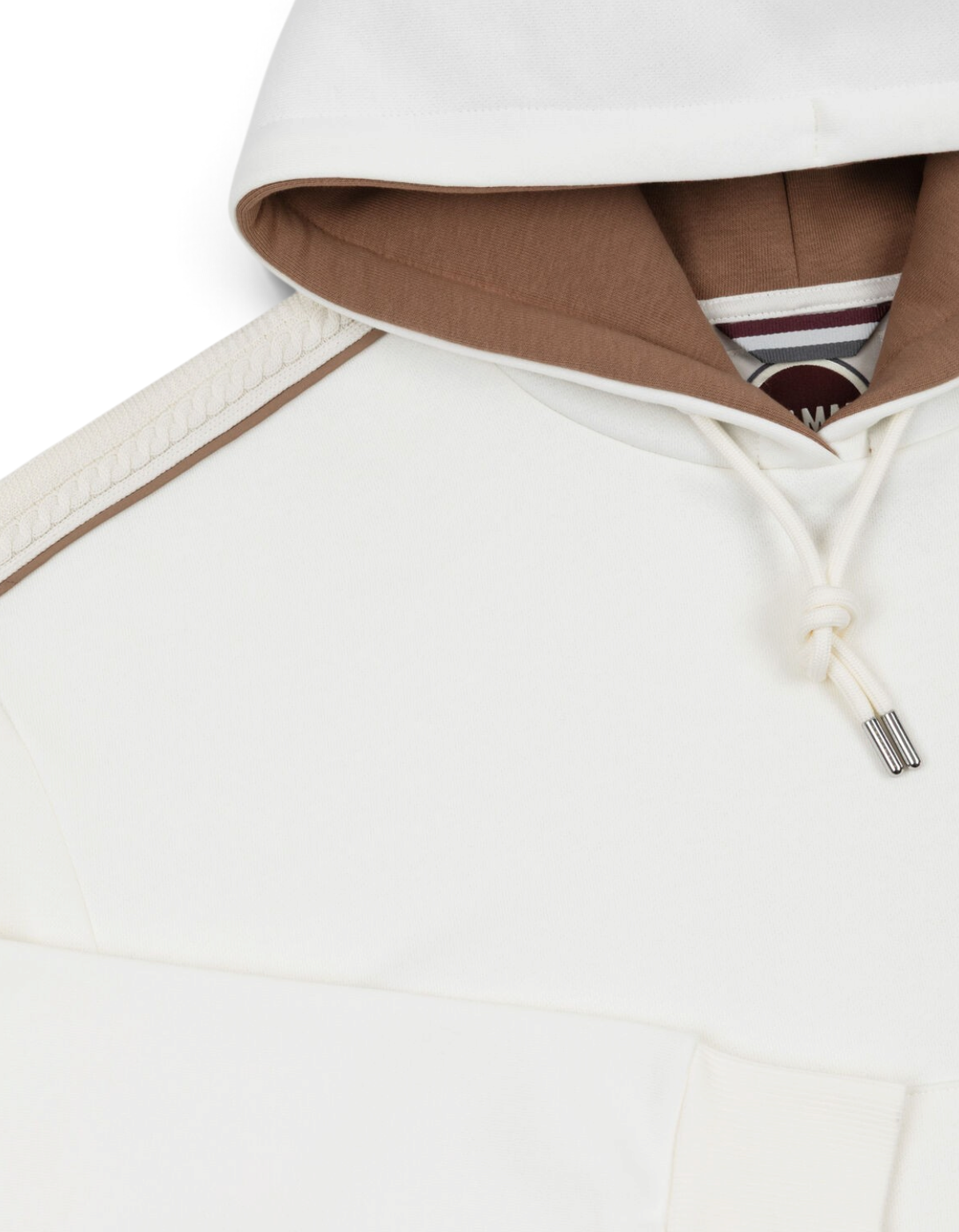 Colmar Originals Felpa con cappuccio Heritage bianco tofu, indossato, vista posteriore