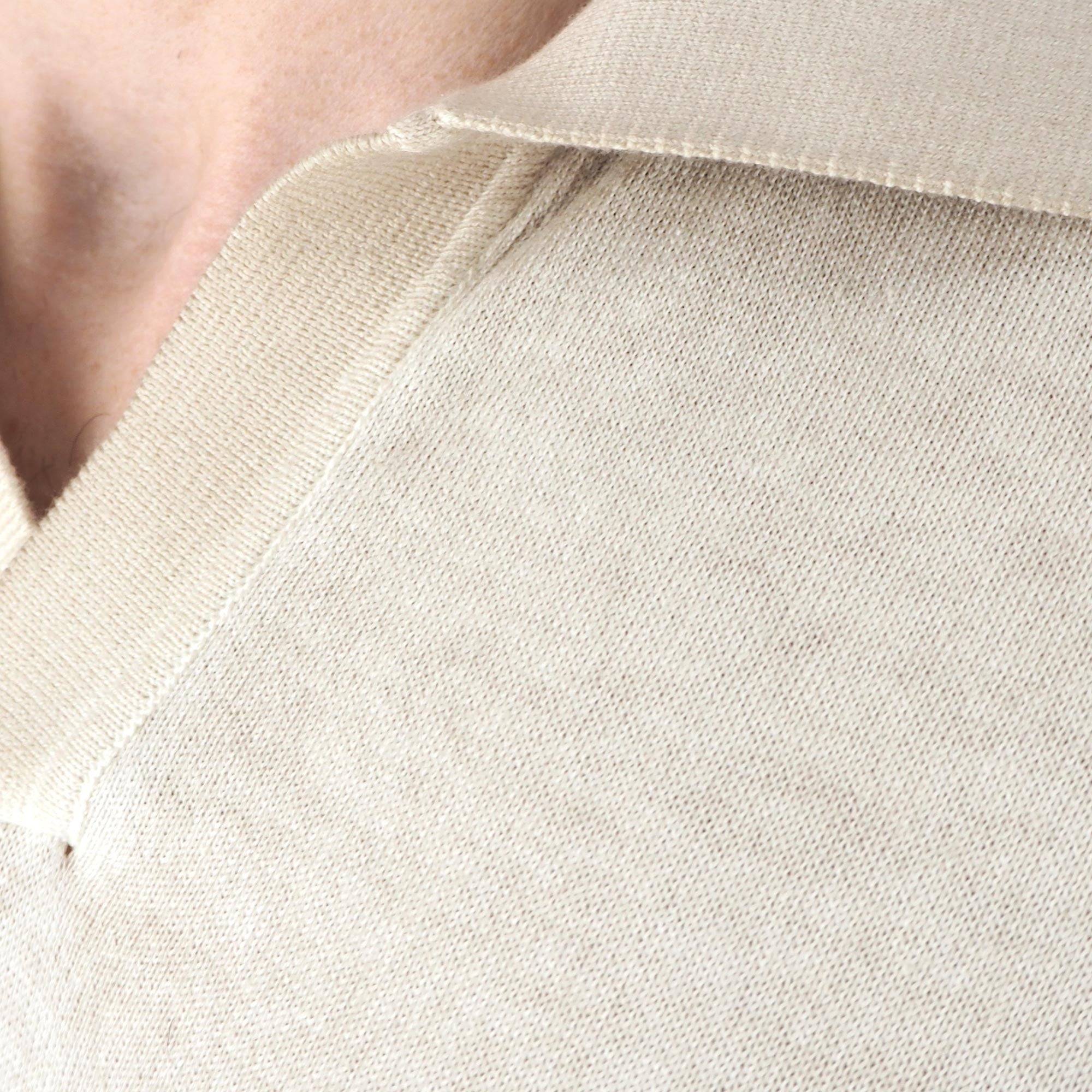 Devid Label Alassio - Polo in Maglia - Cotone Premium, Beige – dettaglio prodotto 2 – Master SKU DL_ALASSIO MT25110 BEIGE