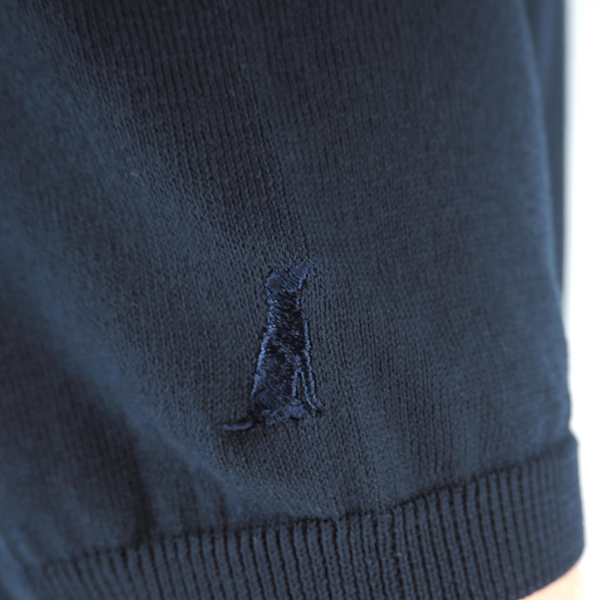Devid Label Alassio - Polo in Maglia - Cotone Premium, Blu Navy – dettaglio prodotto 2 – Master SKU DL_ALASSIO MT25110 BLUNAVY
