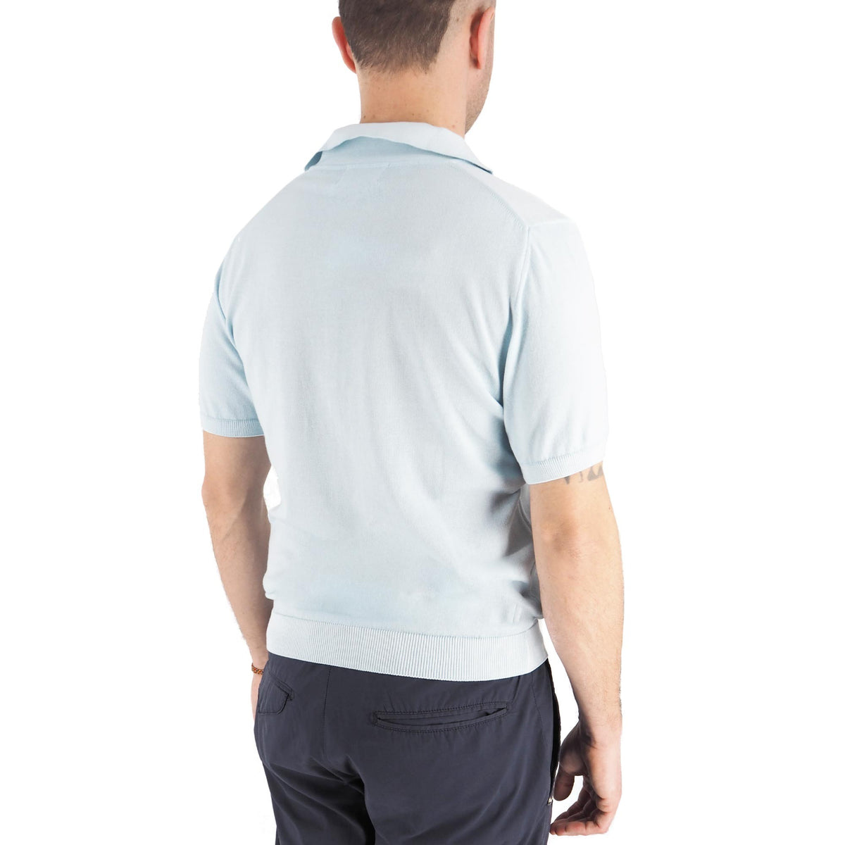 Devid Label Alassio - Polo in Maglia - Cotone Premium – dettaglio prodotto 3 – Master SKU DL_ALASSIO MT25110 ACMARINA
