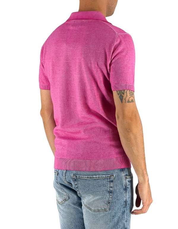Devid Label Alassio - Polo in Maglia - Cotone Premium – dettaglio prodotto 3 – Master SKU DL_ALASSIO MT25110 BEGONIA