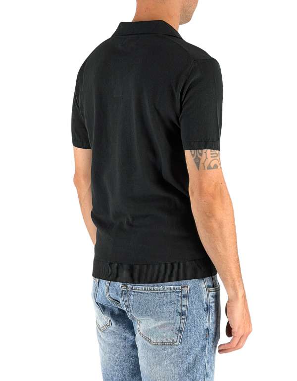 Devid Label Alassio - Polo in Maglia - Cotone Premium, Nero – dettaglio prodotto 3 – Master SKU DL_ALASSIO MT25110 NERO