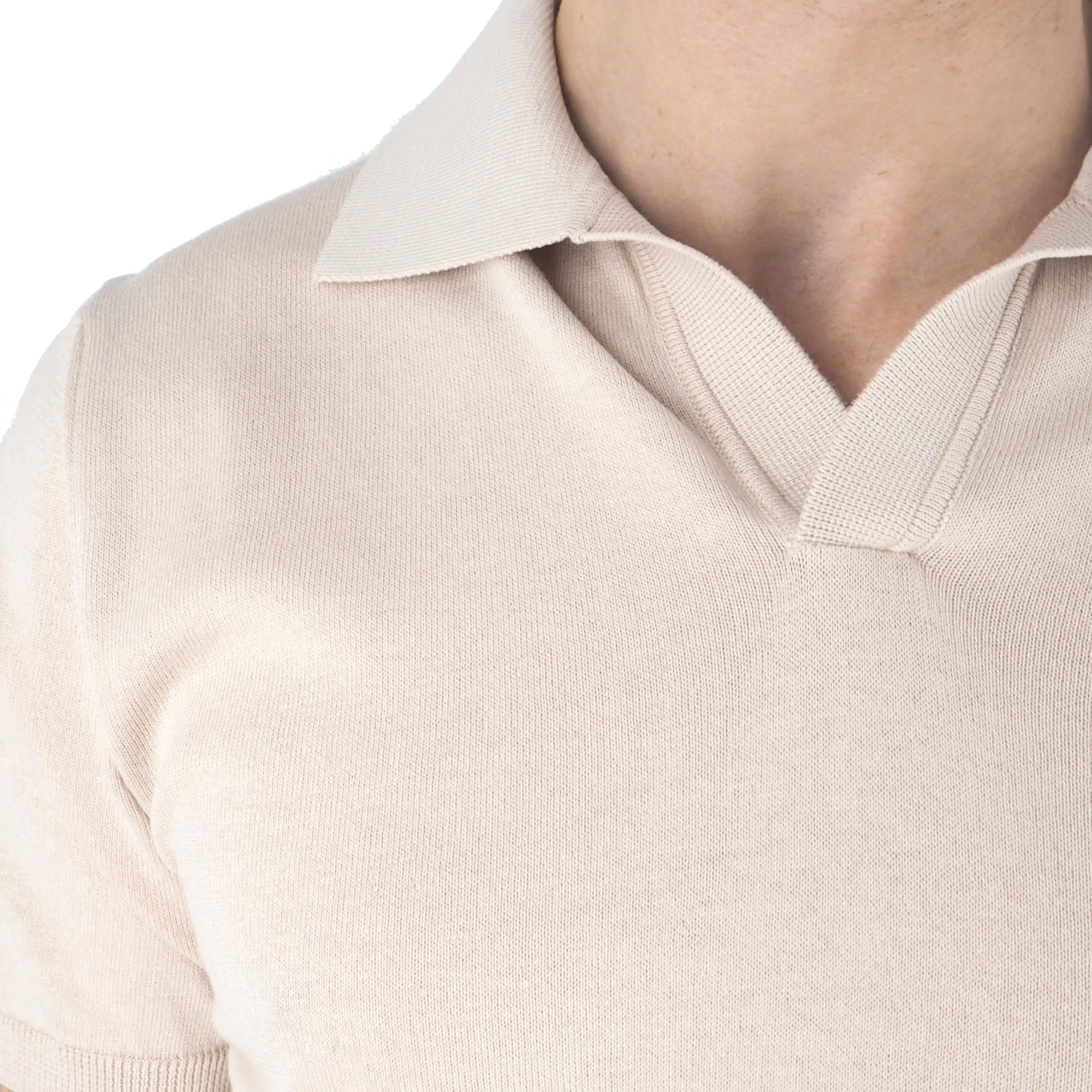 Devid Label Alassio - Polo in Maglia - Cotone Premium, Sabbia – dettaglio prodotto 2 – Master SKU DL_ALASSIO MT25110 SABBIA