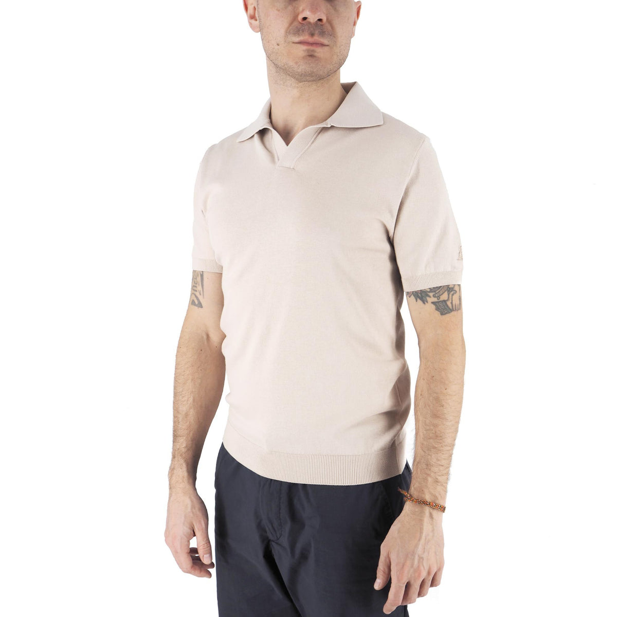 Devid Label Alassio - Polo in Maglia - Cotone Premium, Sabbia – dettaglio prodotto 4 – Master SKU DL_ALASSIO MT25110 SABBIA