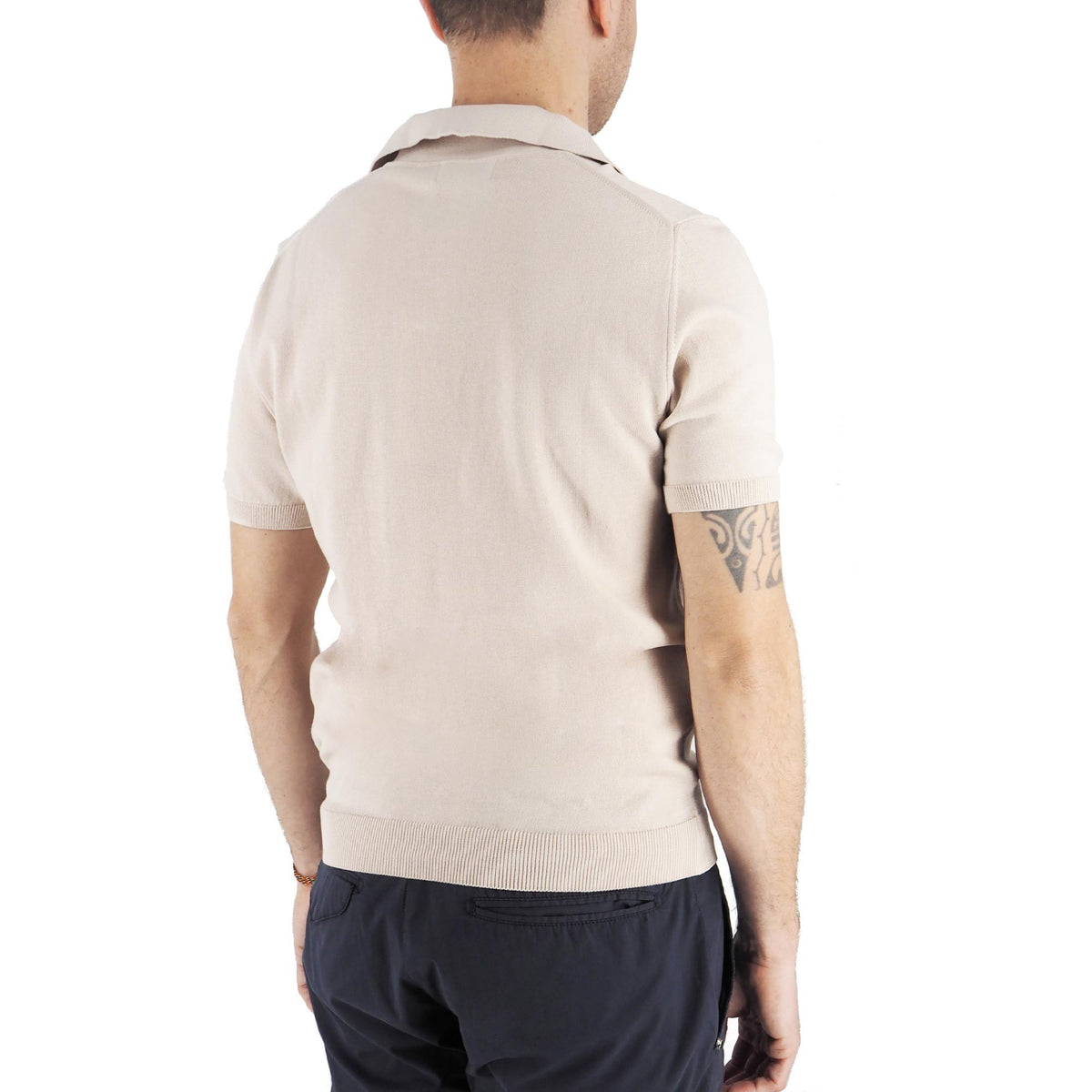 Devid Label Alassio - Polo in Maglia - Cotone Premium, Sabbia – dettaglio prodotto 5 – Master SKU DL_ALASSIO MT25110 SABBIA