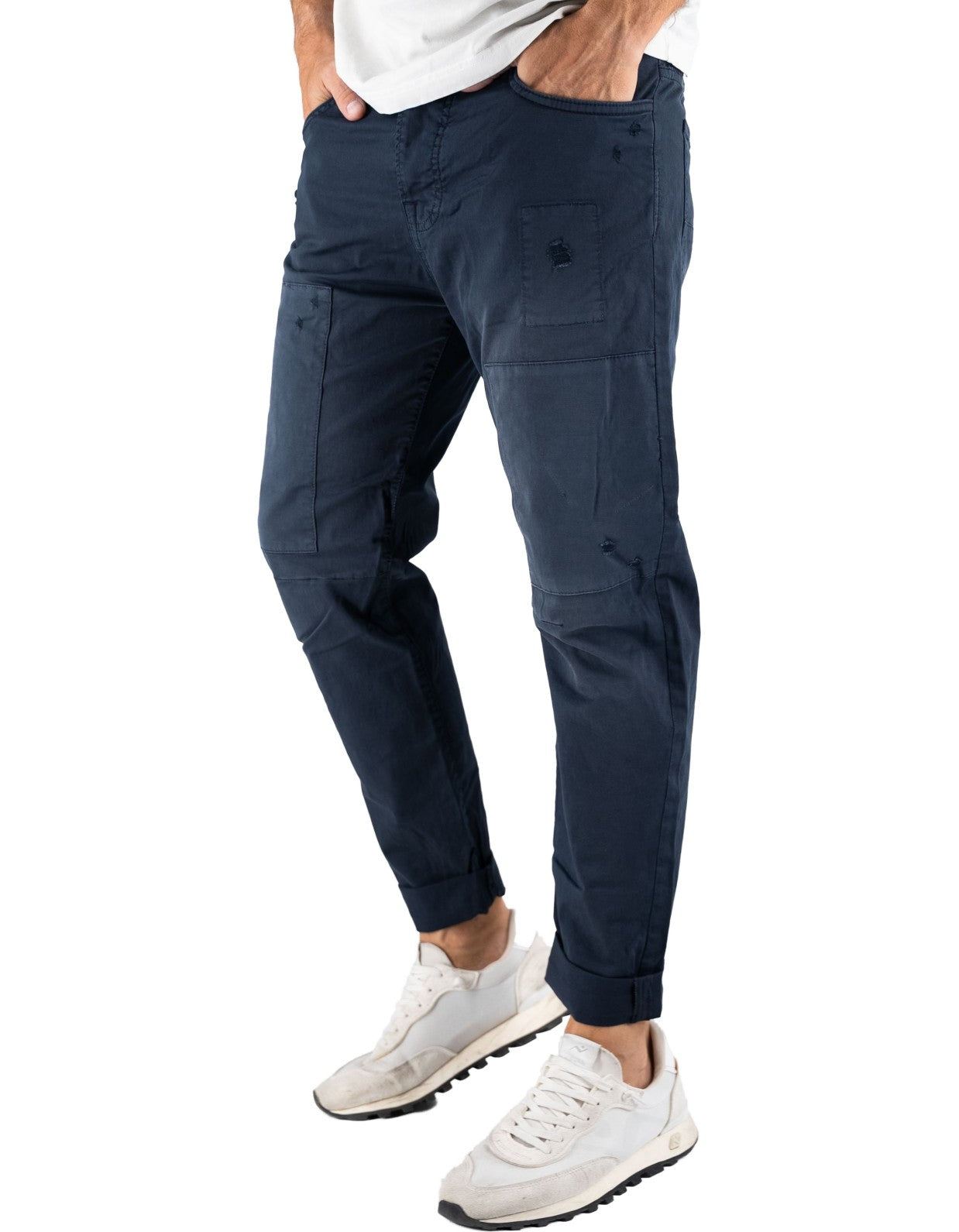 Devid Label Belfast - Pantalone Carpenter - Vintage, Blu Navy – vista principale – Master SKU DL_CARPENTER_ESS1081_BLU_NAVY