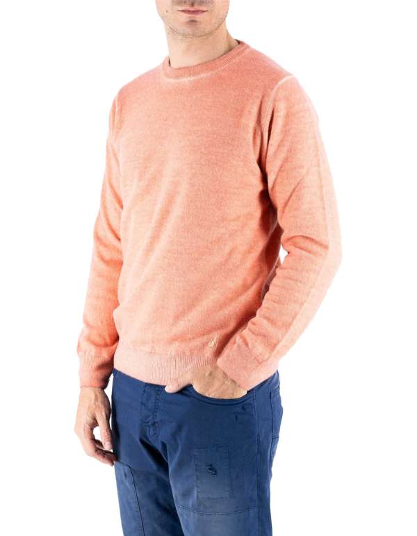 Devid Label Bergen - Maglia Girocollo - Lana Cashmere – vista principale – Master SKU DL_DL006_22837_CANTALUPO_SCURO