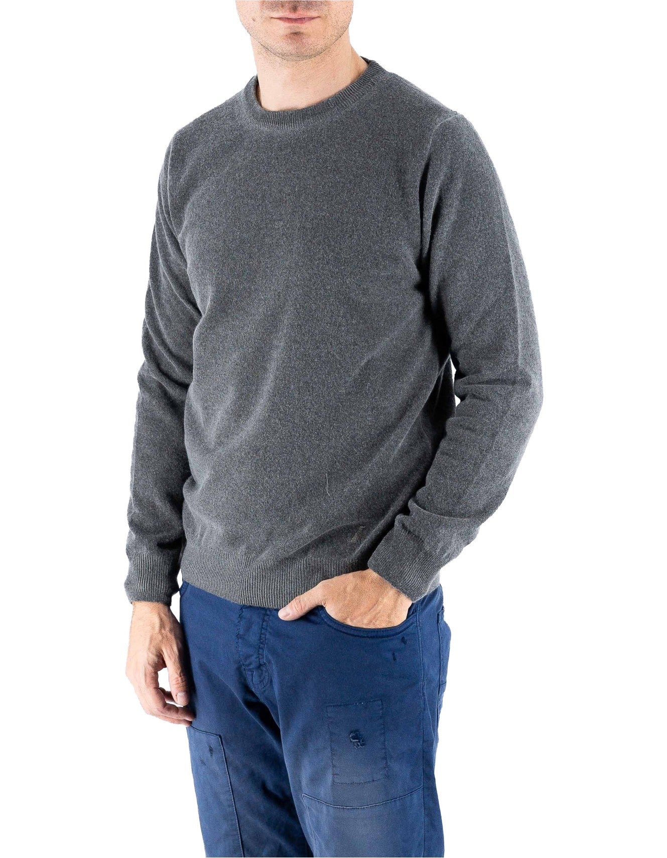 Devid Label Bergen - Maglia Girocollo - Lana Cashmere, Grigio – vista principale – Master SKU DL_DL006_GRIGIO_CAMPIONE