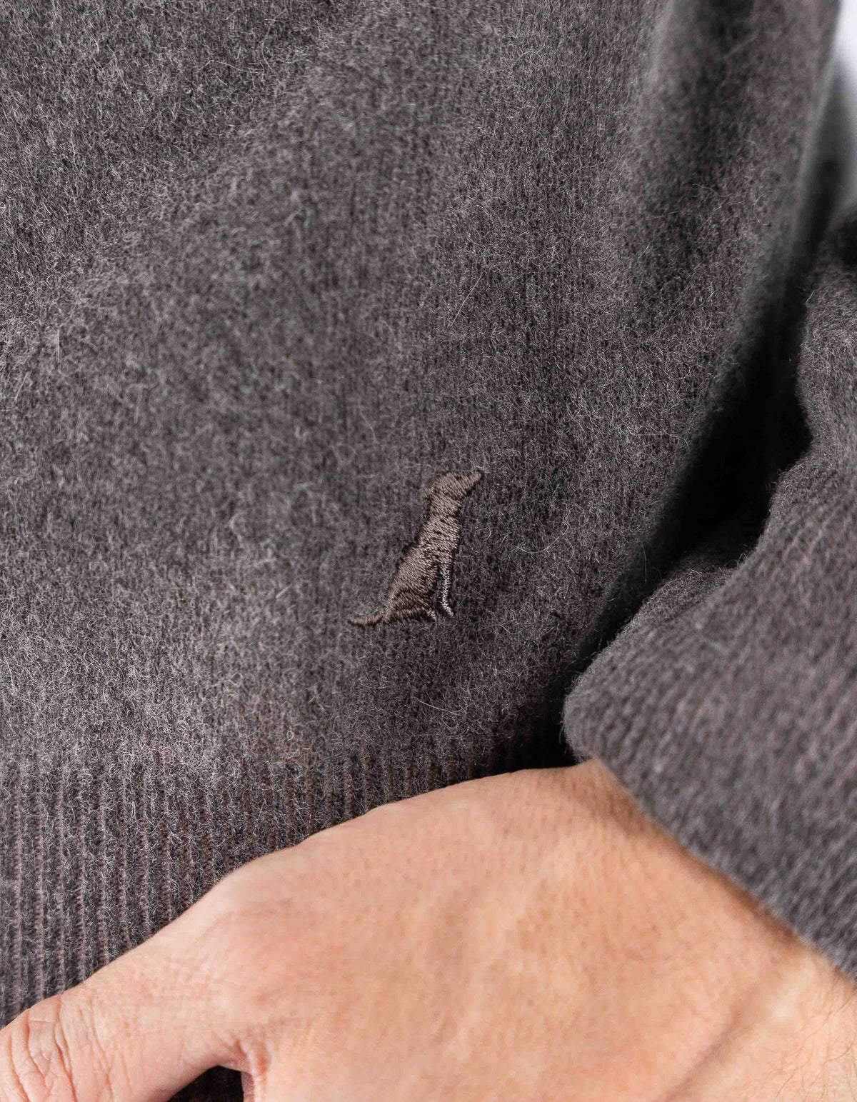 Devid Label Bergen - Maglia Girocollo - Lana Cashmere, Moro – dettaglio prodotto 4 – Master SKU DL_DL006_22834_MORO