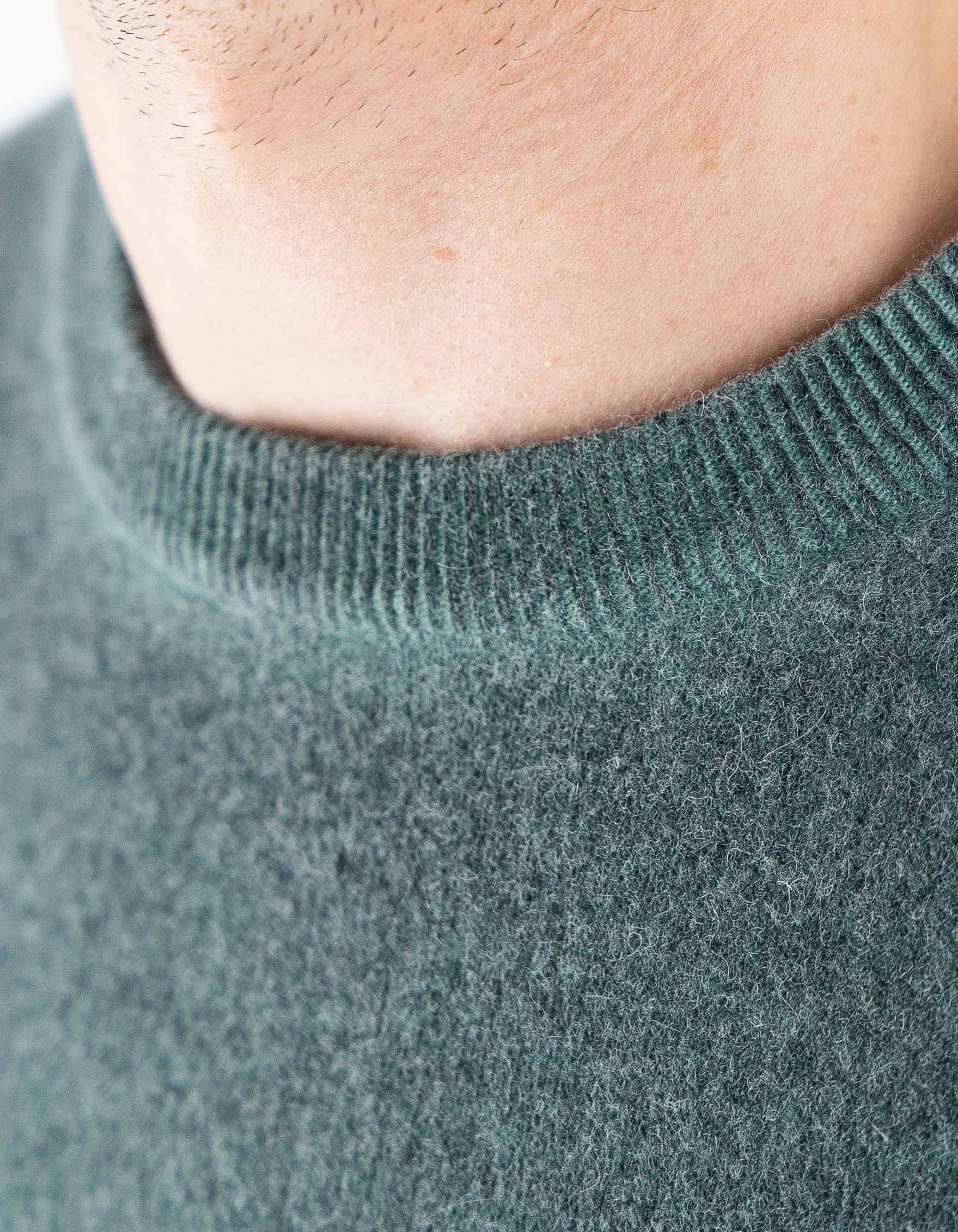 Devid Label Bergen - Maglia Girocollo - Lana Cashmere, Verde – dettaglio prodotto 2 – Master SKU DL_DL006_22824_VERDE_SCURO