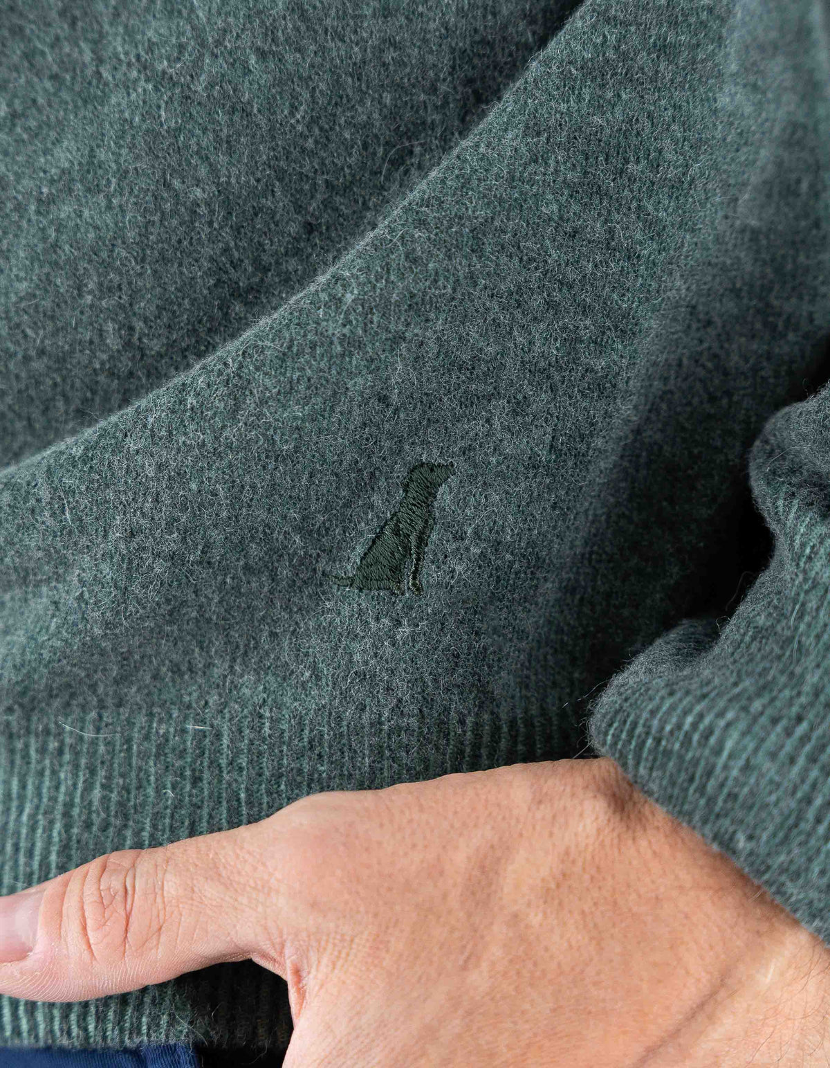 Devid Label Bergen - Maglia Girocollo - Lana Cashmere, Verde – dettaglio prodotto 4 – Master SKU DL_DL006_22824_VERDE_SCURO