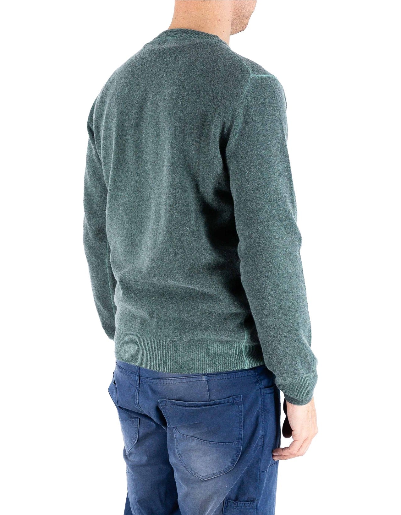 Devid Label Bergen - Maglia Girocollo - Lana Cashmere, Verde – dettaglio prodotto 5 – Master SKU DL_DL006_22824_VERDE_SCURO
