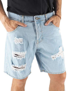 Devid Label Biarritz - Bermuda in Denim - Destroyed – vista principale – Master SKU DL_DAV J 9041