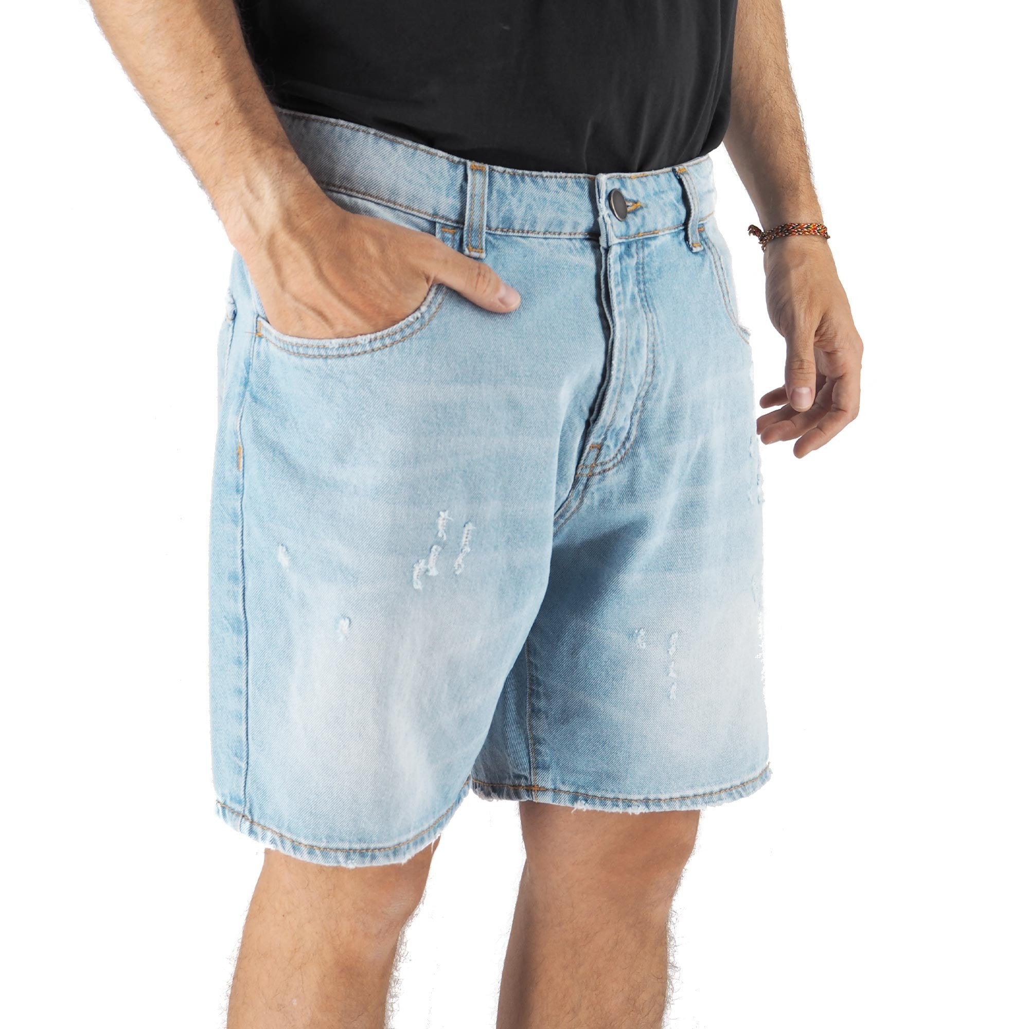 Devid Label Biarritz - Bermuda in Denim - Light Wash, Light Blue – dettaglio prodotto 6 – Master SKU DL_DAV J 13011