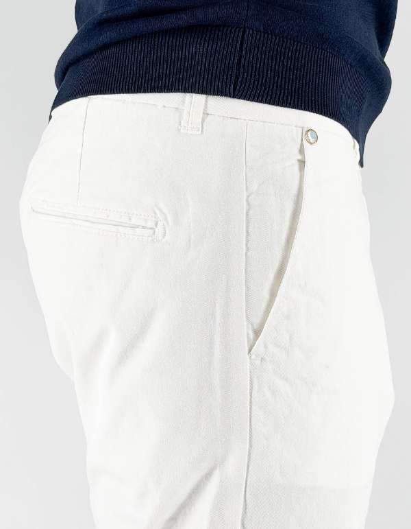 Devid Label Brighton - Pantalone Chino - Capri, Bianco – dettaglio prodotto 4 – Master SKU DL_CHINO ESS1030 BIANCO