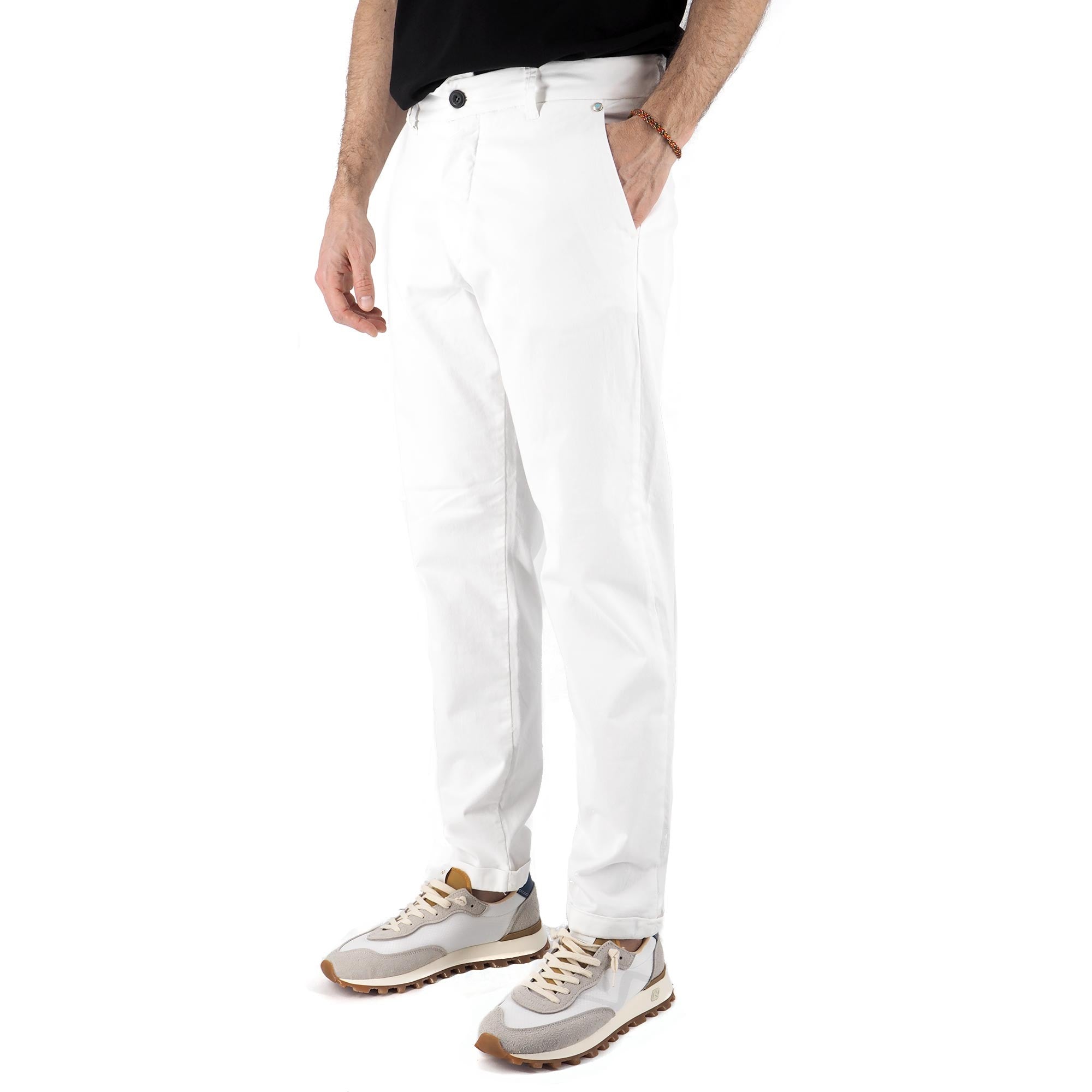 Devid Label Brighton - Pantalone Chino - Capri, Bianco – dettaglio prodotto 5 – Master SKU DL_CHINO ESS1030 BIANCO