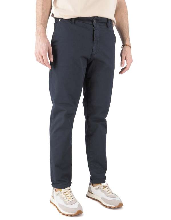 Devid Label Brighton - Pantalone Chino - Capri, Blu Navy – vista principale – Master SKU DL_CHINO ESS1030 BLUNAVY
