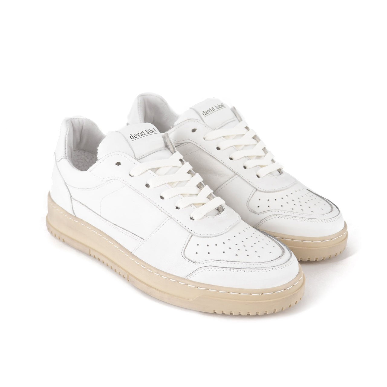Devid Label Como - Sneaker in Nappa e Camoscio - Premium, Bianco – dettaglio prodotto 2 – Master SKU DL_DLS BIANCO
