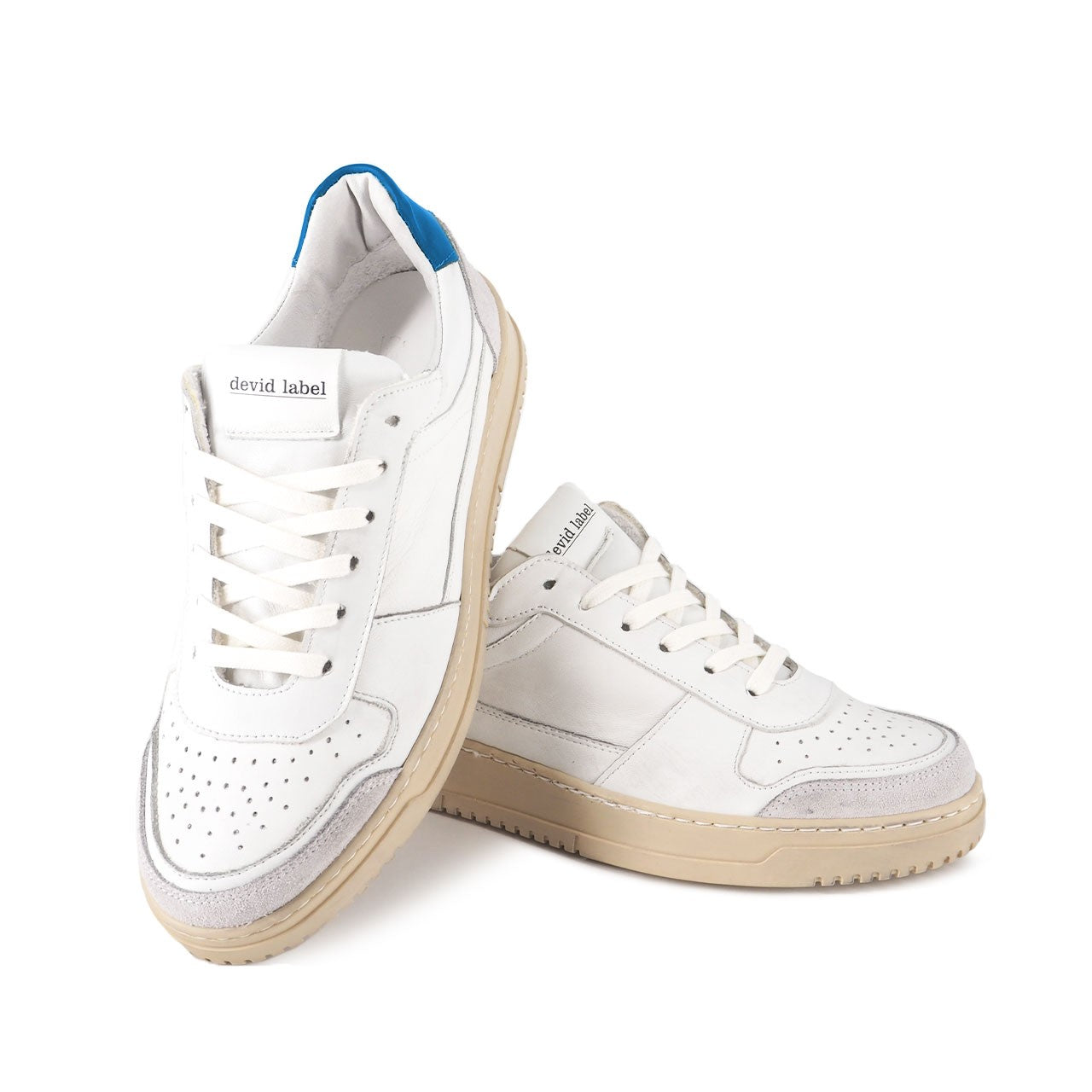 Devid Label Como - Sneaker in Nappa e Camoscio - Premium, Bianco – dettaglio prodotto 2 – Master SKU DL_DLS BLU ROYAL