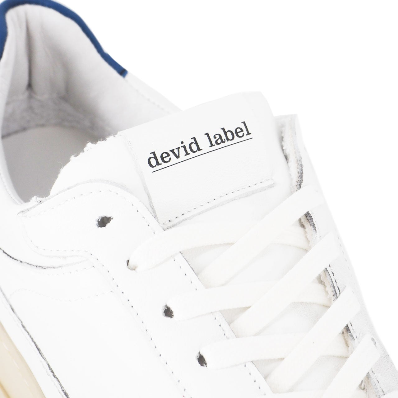 Devid Label Como - Sneaker in Nappa e Camoscio - Premium, Bianco – dettaglio prodotto 3 – Master SKU DL_DLS BLU ROYAL