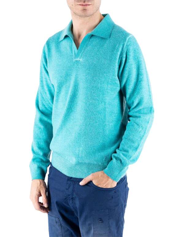 Devid Label Copenaghen - Polo in Maglia - Lana Cashmere – vista principale – Master SKU DL_DL015_22815_OTTANIO_SCURO