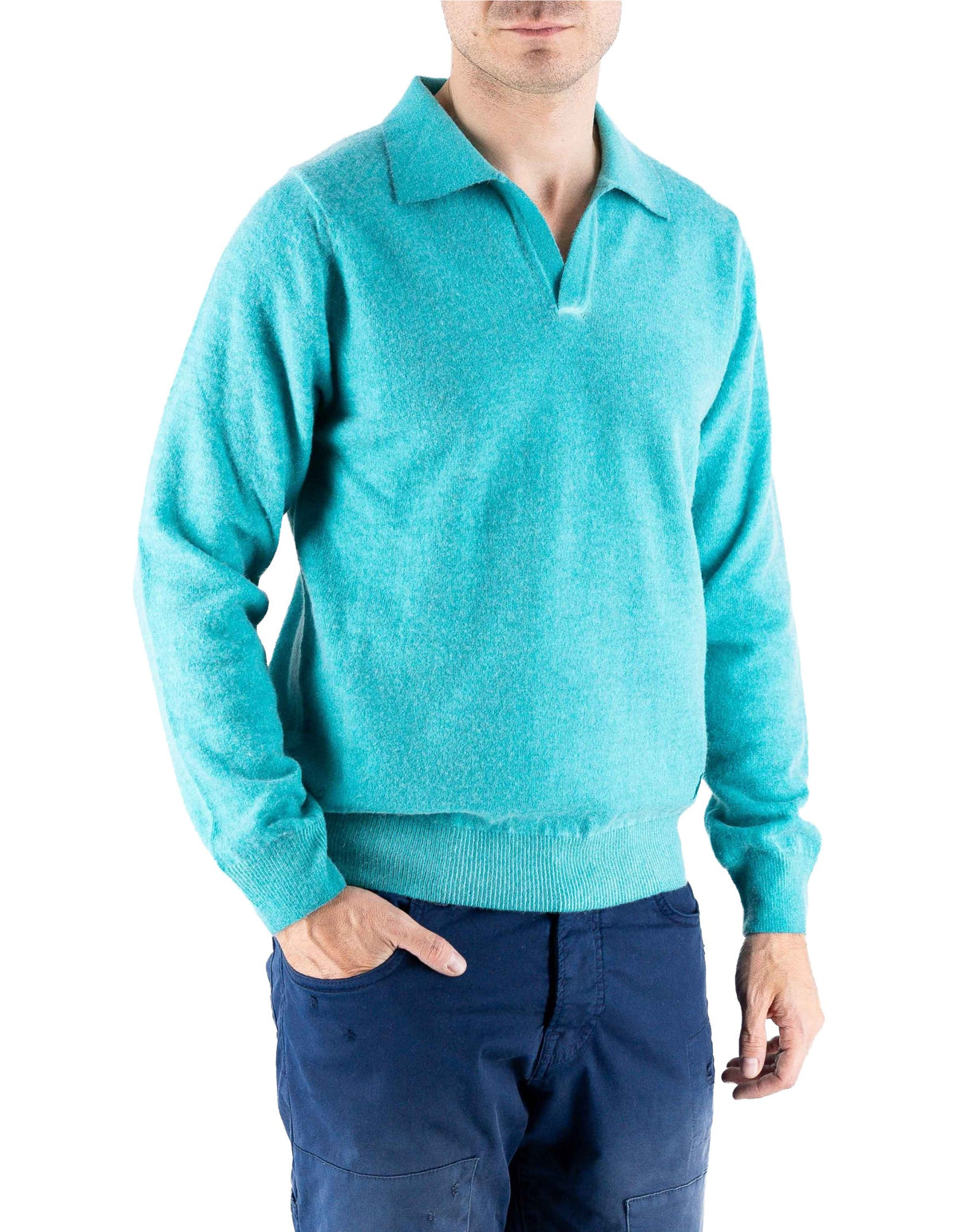 Devid Label Copenaghen - Polo in Maglia - Lana Cashmere – dettaglio prodotto 4 – Master SKU DL_DL015_22815_OTTANIO_SCURO